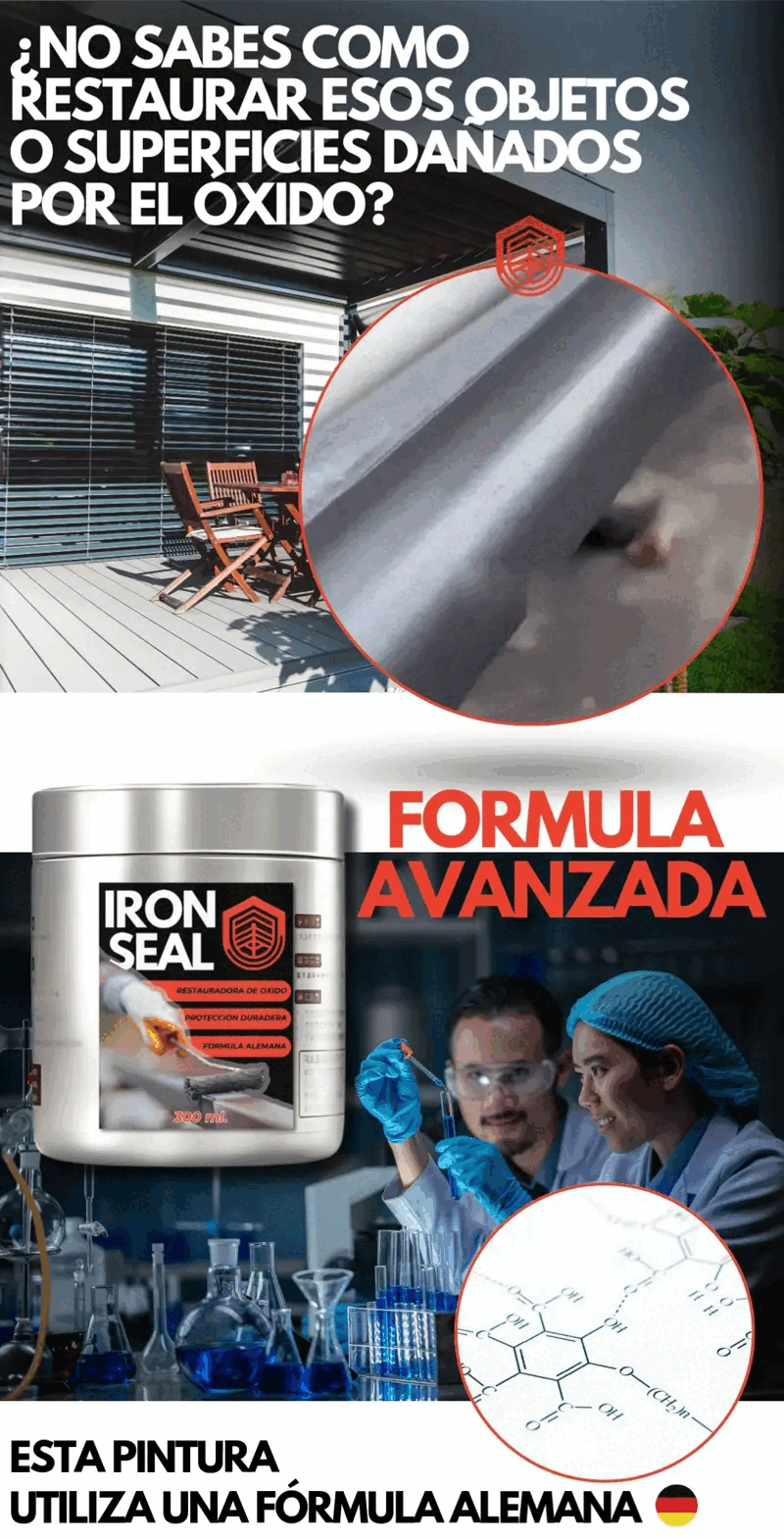Iron seal reparacion de oxido color NEGRO